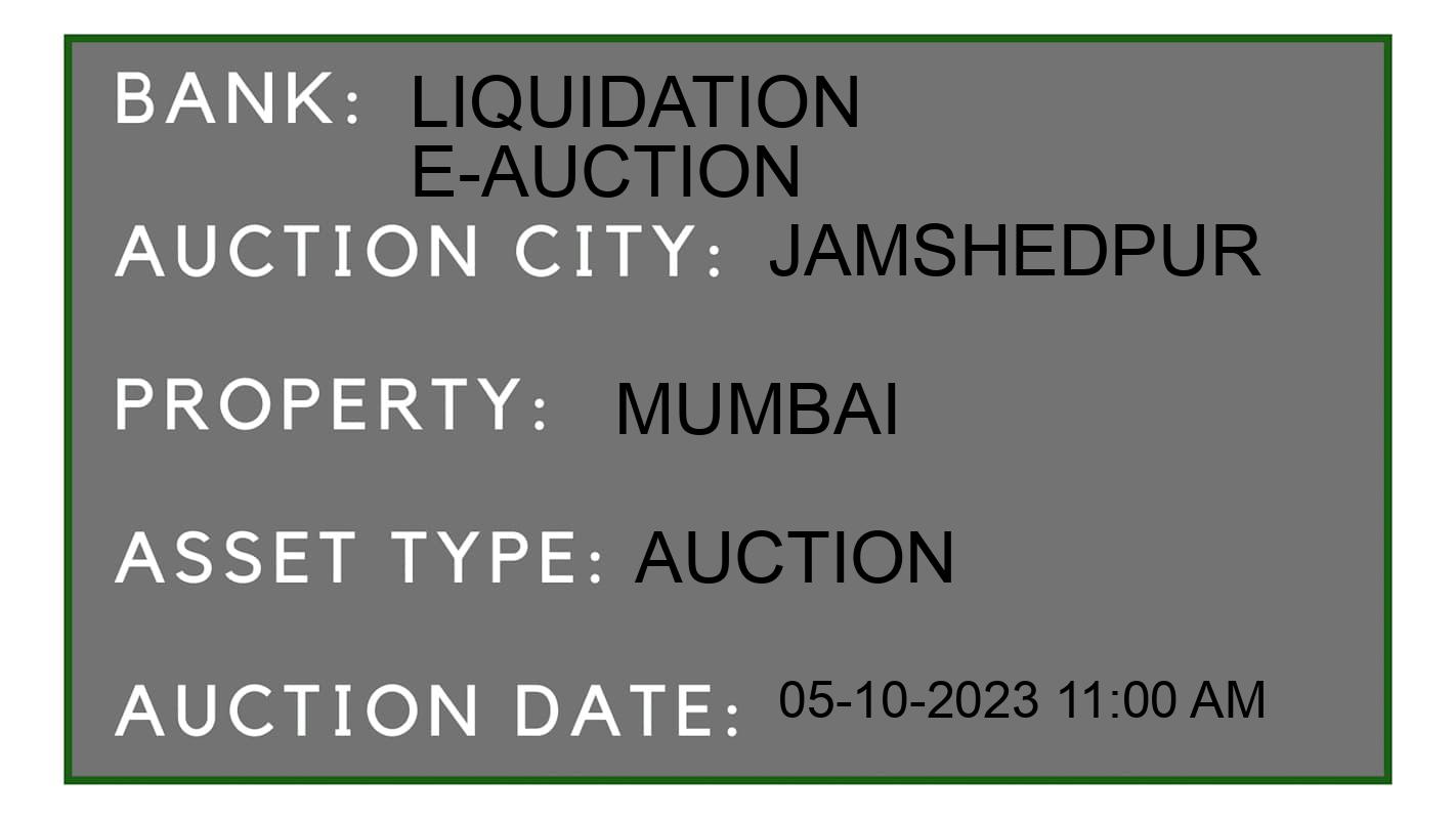 Auction Bank India - ID No: 186244 - Liquidation E-Auction Auction of Liquidation E-Auction Auctions for Plant & Machinery in Bistupur, jamshedpur