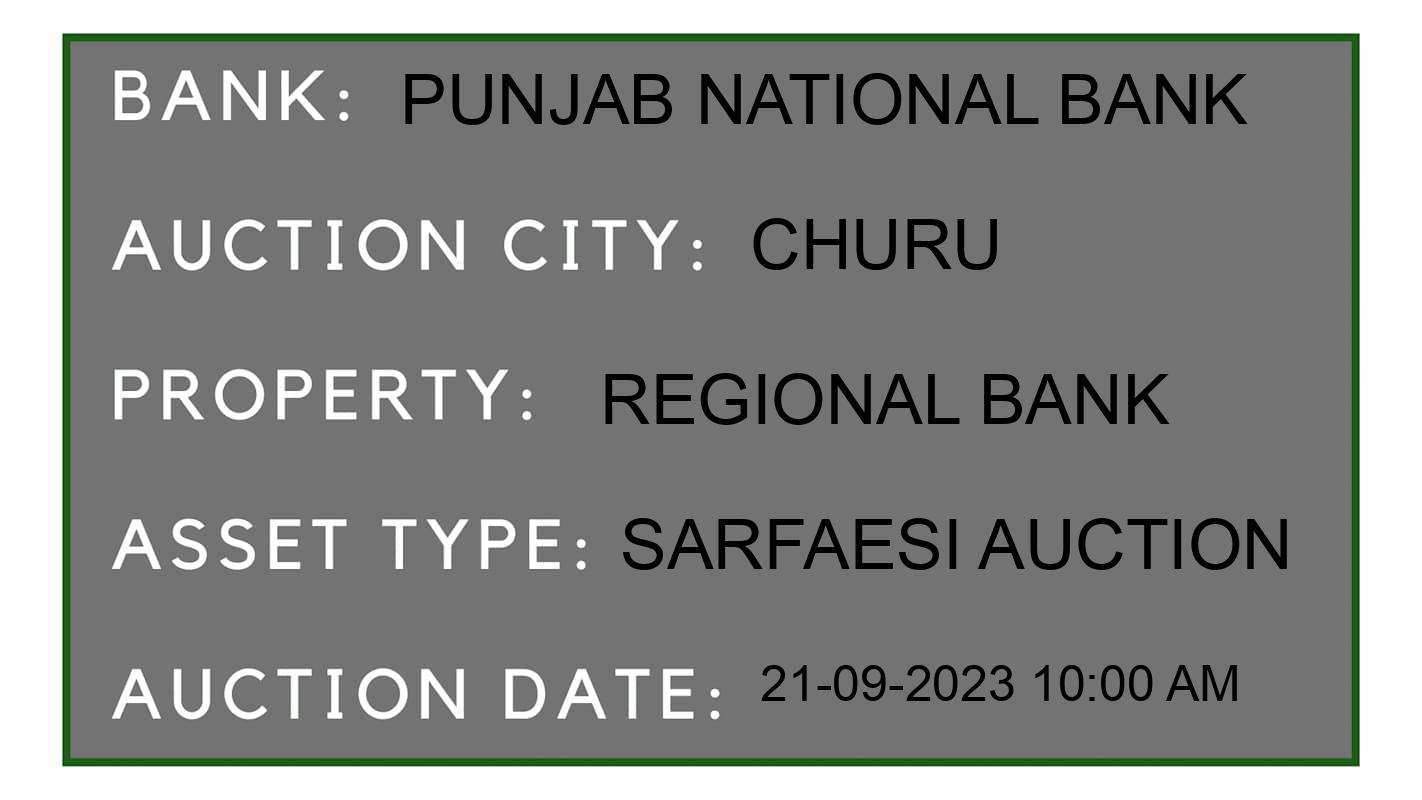 Auction Bank India - ID No: 186318 - Punjab National Bank Auction of Punjab National Bank auction for Factory Land & Building in DhaniRaju, Churu