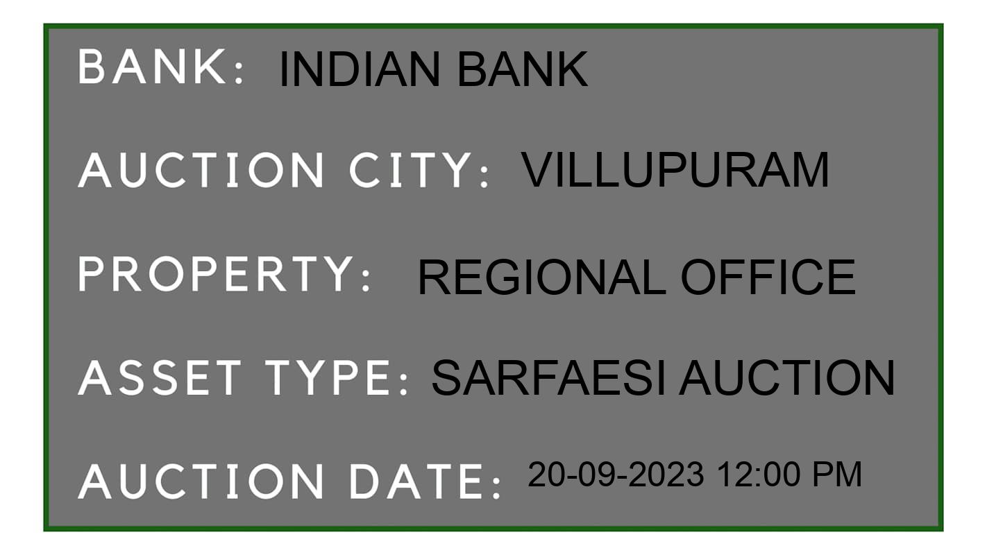 Auction Bank India - ID No: 186326 - Indian Bank Auction of Indian Bank auction for Land in Tindivanam, Villupuram