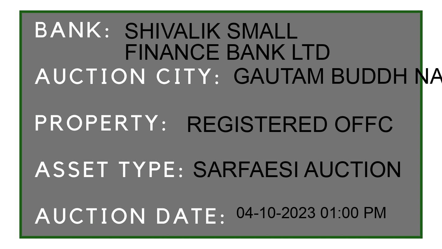 Auction Bank India - ID No: 186333 - Shivalik Small Finance Bank Ltd Auction of Shivalik Small Finance Bank Ltd auction for Land And Building in Dadri, Gautam Buddh Nagar