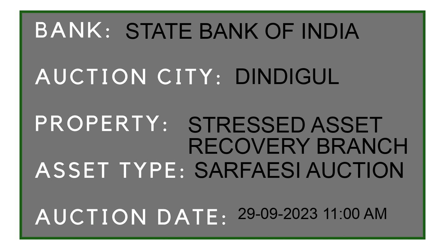 Auction Bank India - ID No: 186334 - State Bank of India Auction of State Bank of India auction for Factory Land & Building in Poonampalayam, Dindigul