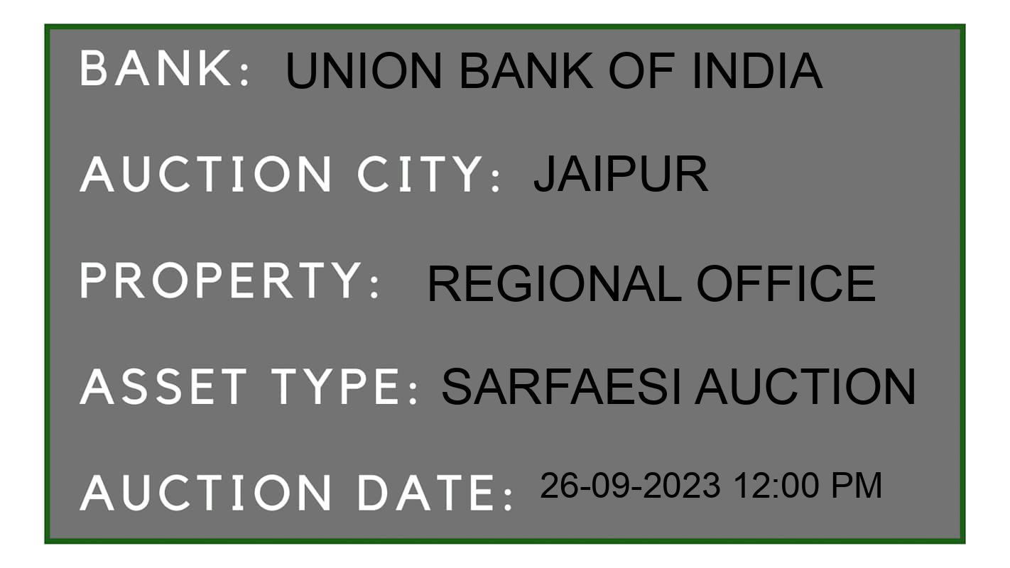 Auction Bank India - ID No: 186360 - Union Bank of India Auction of Union Bank of India auction for Land And Building in Kishangrah, Jaipur