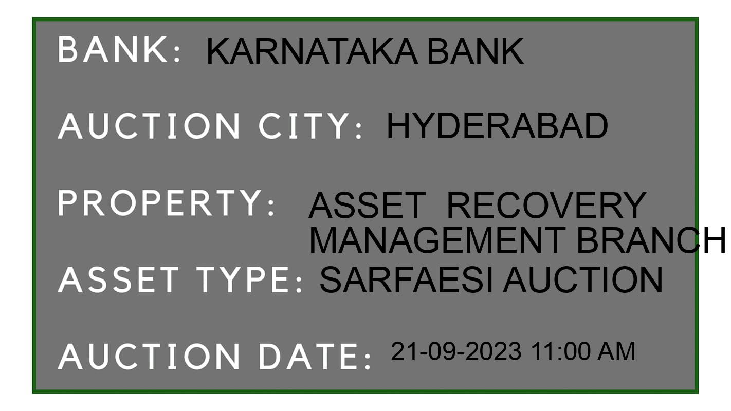 Auction Bank India - ID No: 186499 - Karnataka Bank Auction of Karnataka Bank auction for Residential Flat in Rajendranagar, Hyderabad