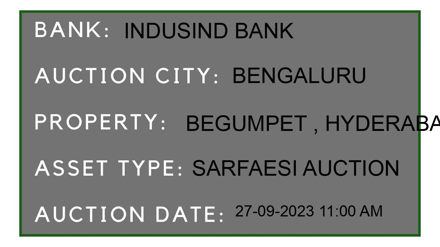 Auction Bank India - ID No: 186502 - IndusInd Bank Auction of IndusInd Bank auction for Residential Flat in Yeshwanthpur, Bengaluru
