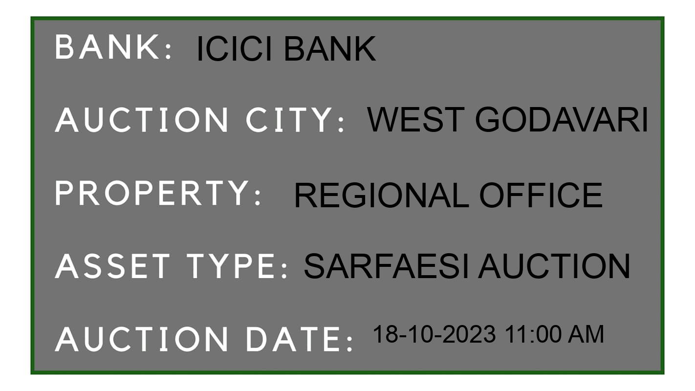 Auction Bank India - ID No: 186609 - ICICI Bank Auction of ICICI Bank auction for Residential House in Jangareddy Gudem, West Godavari