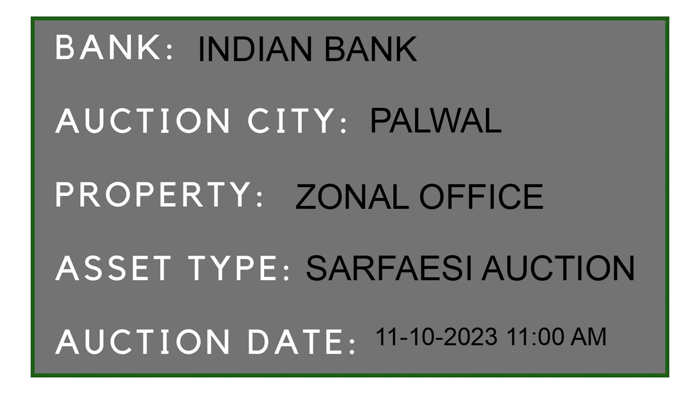 Auction Bank India - ID No: 186661 - Indian Bank Auction of Indian Bank auction for Residential House in Palwal, Palwal