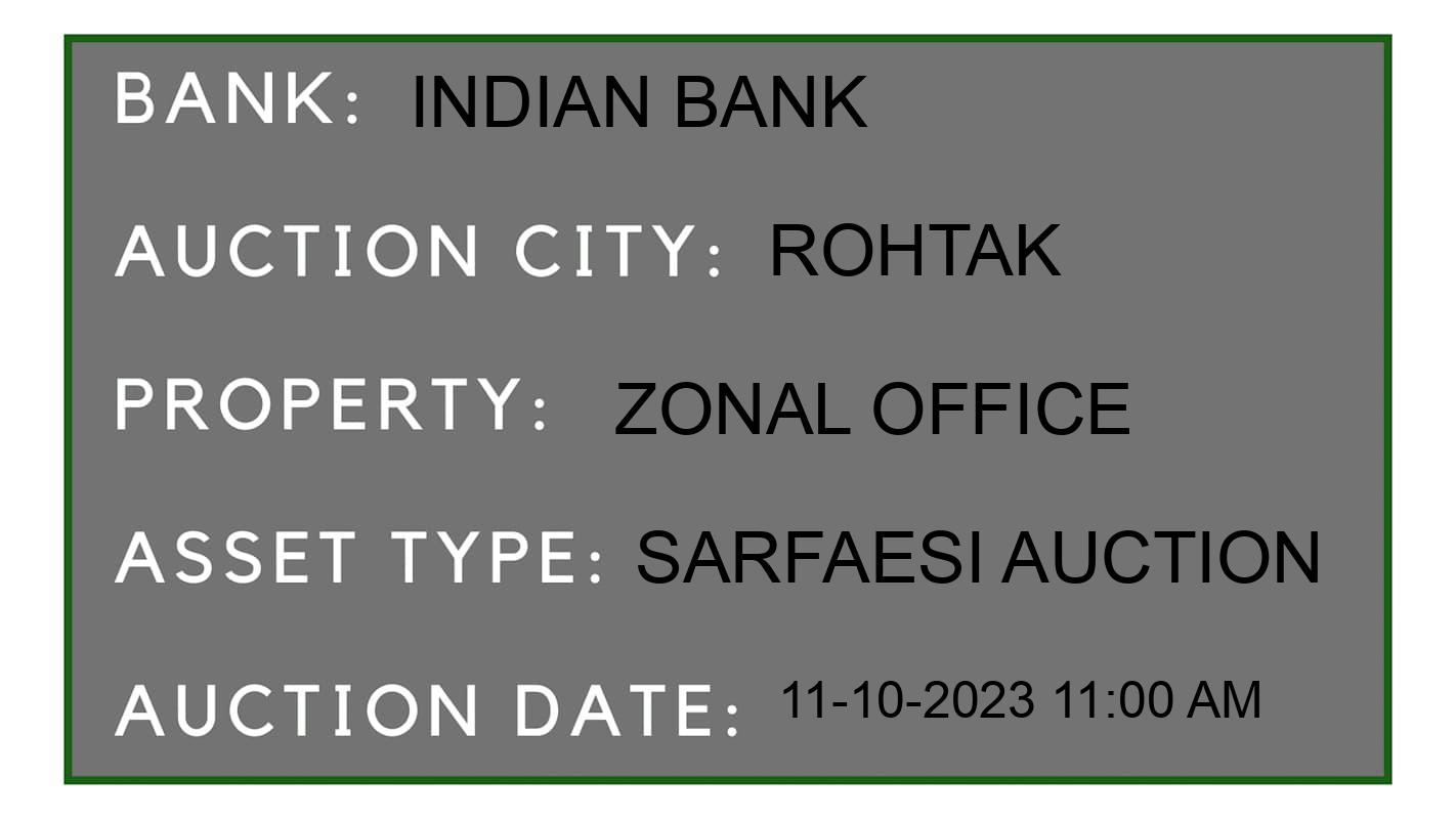 Auction Bank India - ID No: 186663 - Indian Bank Auction of Indian Bank auction for Residential House in Rohtak, Rohtak