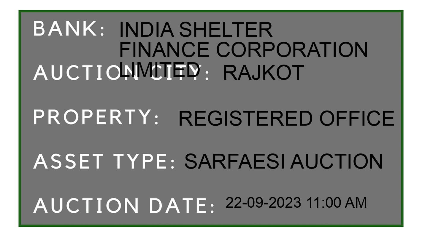 Auction Bank India - ID No: 186674 - India Shelter Finance Corporation Limited Auction of India Shelter Finance Corporation Limited auction for House in pipaliya, Rajkot