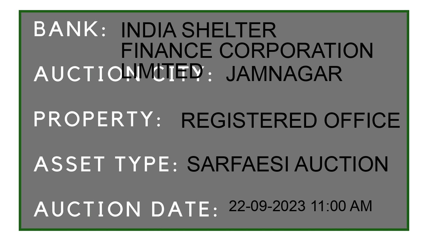 Auction Bank India - ID No: 186682 - India Shelter Finance Corporation Limited Auction of India Shelter Finance Corporation Limited auction for Land And Building in Jamnagar, Jamnagar