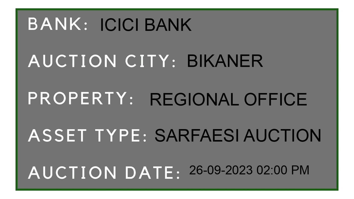 Auction Bank India - ID No: 186719 - ICICI Bank Auction of ICICI Bank auction for Plot in Kismideshar, Bikaner