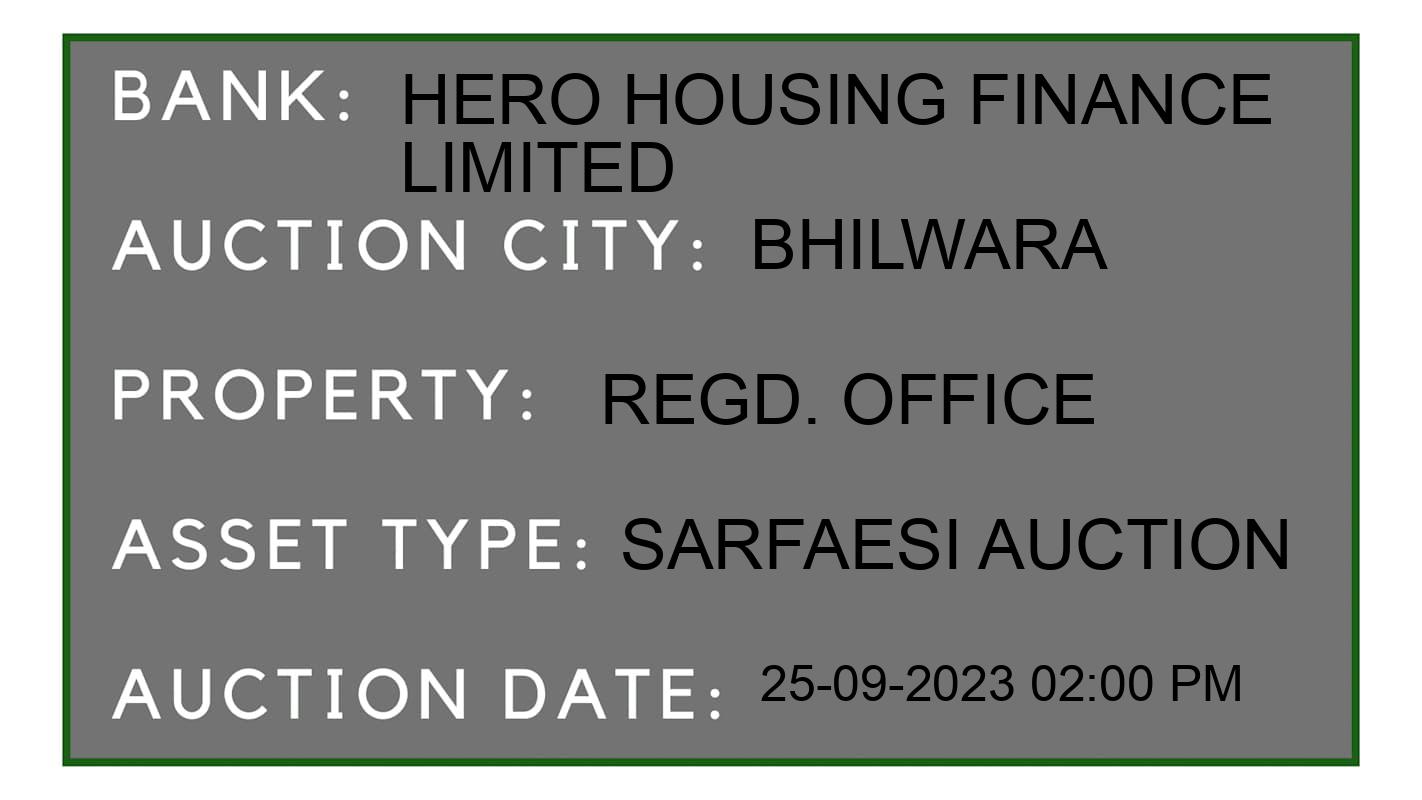 Auction Bank India - ID No: 186721 - Hero Housing Finance Limited Auction of Hero Housing Finance Limited auction for House in Bhilwara, Bhilwara