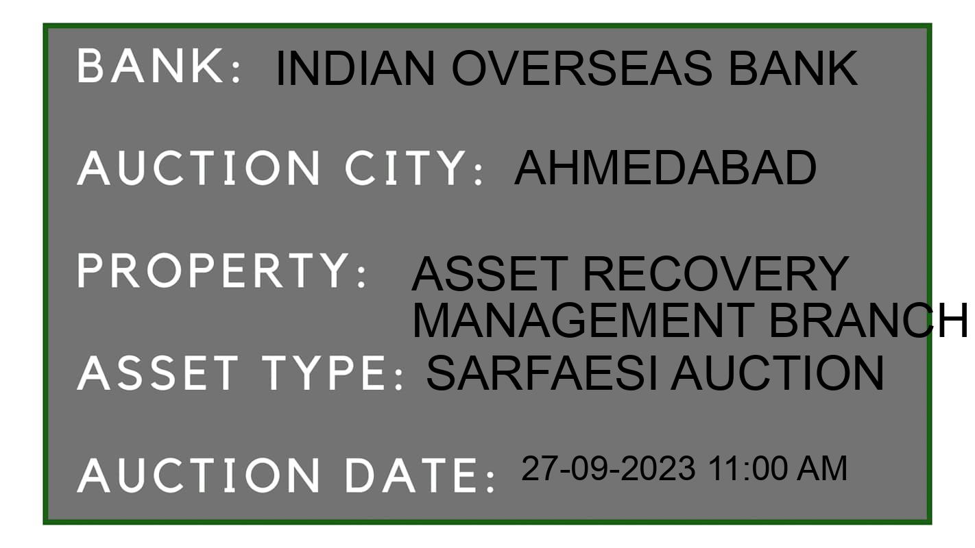 Auction Bank India - ID No: 186730 - Indian Overseas Bank Auction of Indian Overseas Bank auction for Residential Flat in Vejalpur, Ahmedabad