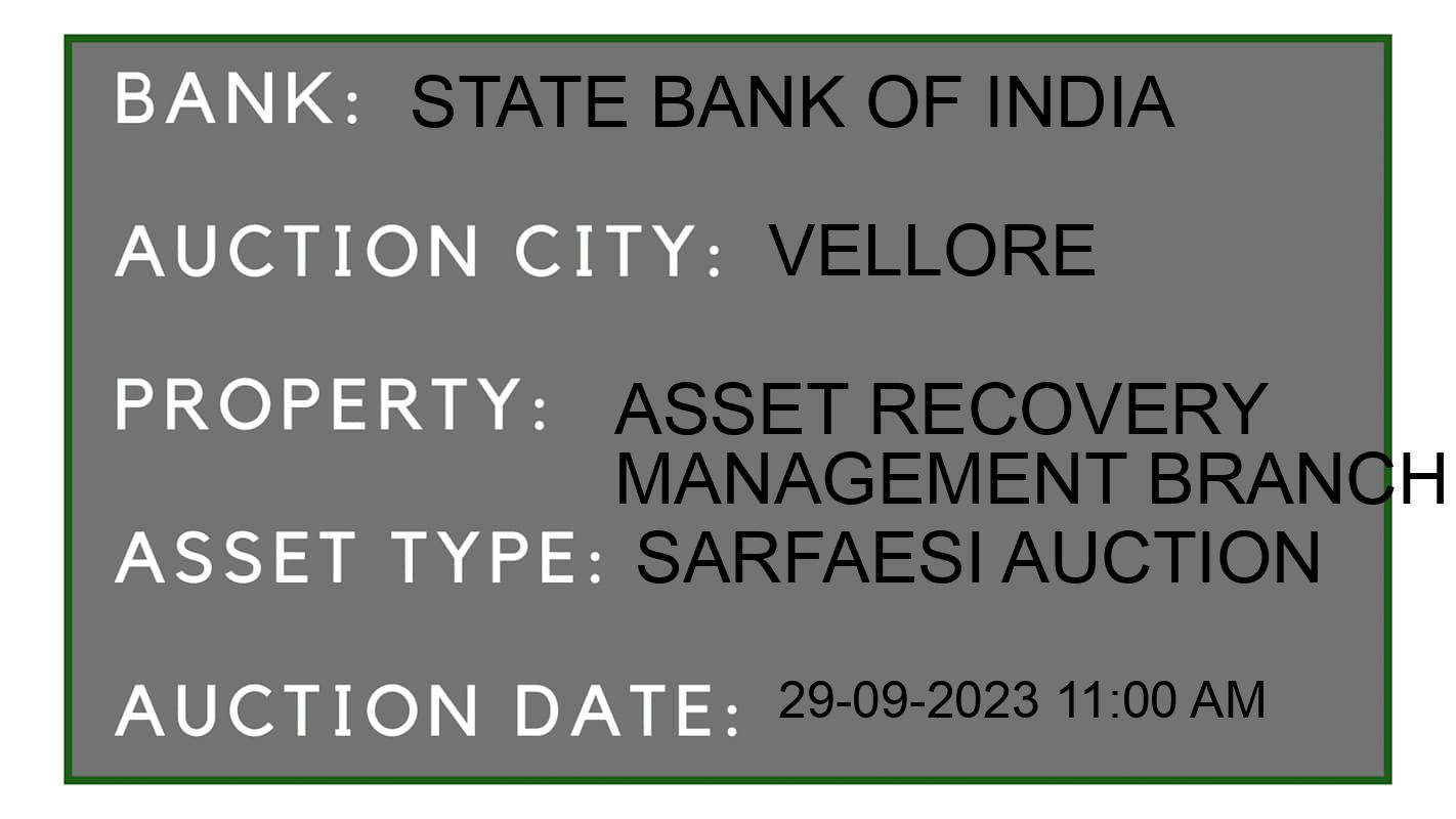 Auction Bank India - ID No: 186731 - State Bank of India Auction of State Bank of India auction for Residential Flat in Walaja, Vellore