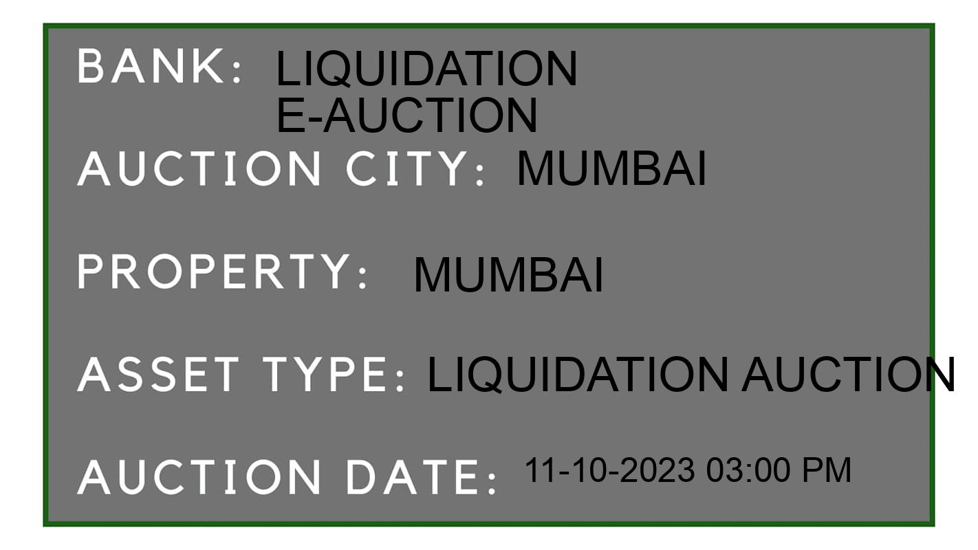 Auction Bank India - ID No: 186745 - Liquidation E-Auction Auction of Liquidation E-Auction auction for Residential Flat in Opera House, Mumbai
