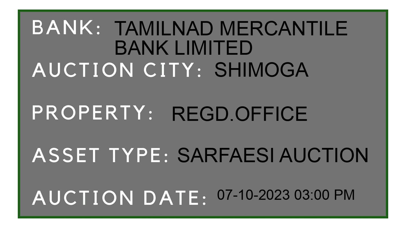 Auction Bank India - ID No: 186759 - Tamilnad Mercantile Bank Limited Auction of Tamilnad Mercantile Bank Limited auction for Land in Hosahalli, Shimoga
