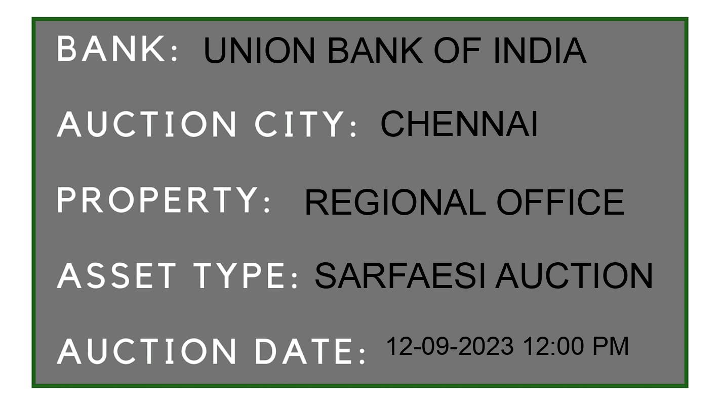 Auction Bank India - ID No: 186807 - Union Bank of India Auction of Union Bank of India auction for Land And Building in Virugambakkam, Chennai
