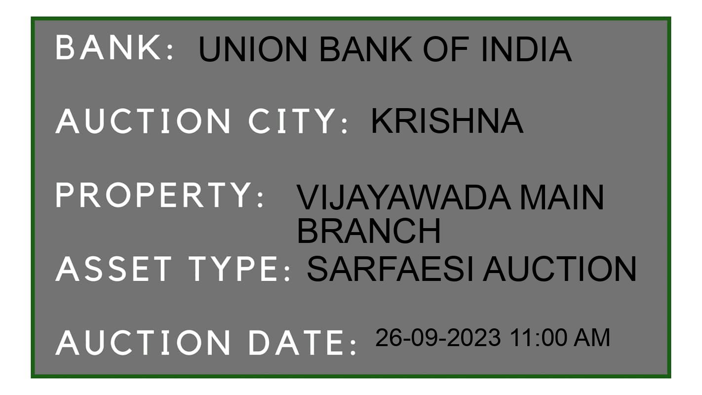 Auction Bank India - ID No: 186851 - Union Bank of India Auction of Union Bank of India auction for Land in Vijayawada rural, Krishna
