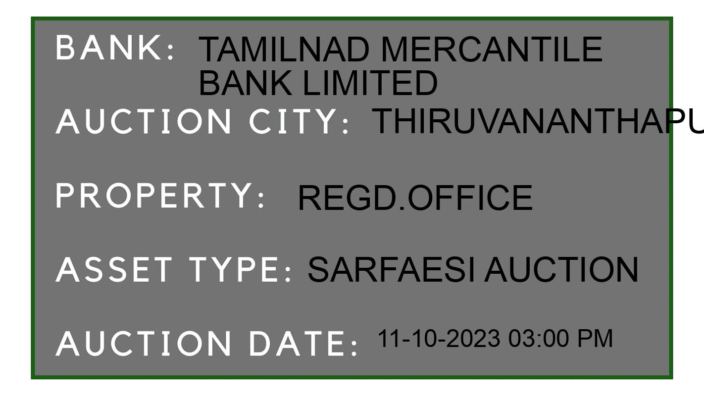 Auction Bank India - ID No: 186858 - Tamilnad Mercantile Bank Limited Auction of Tamilnad Mercantile Bank Limited auction for Land in Kattakada Taluk, Thiruvananthapuram