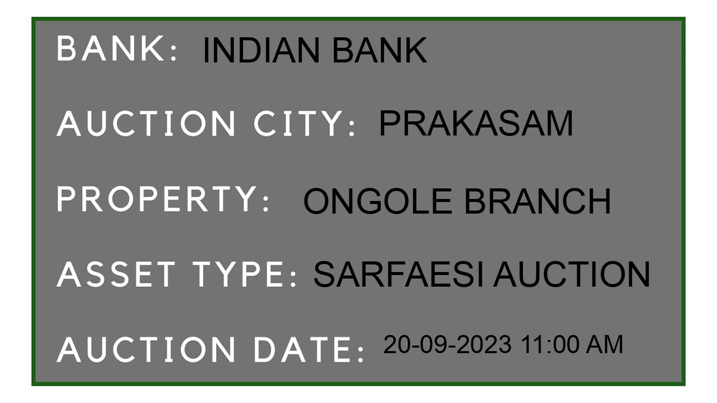Auction Bank India - ID No: 186885 - Indian Bank Auction of Indian Bank auction for Plot in Kandukur, Prakasam
