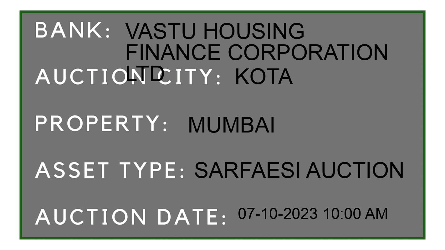Auction Bank India - ID No: 186897 - Vastu Housing Finance Corporation Ltd Auction of Vastu Housing Finance Corporation Ltd auction for Plot in Kota, Jaipur, Kota