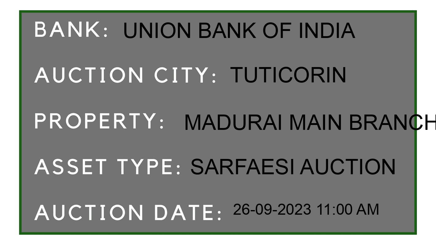 Auction Bank India - ID No: 186914 - Union Bank of India Auction of Union Bank of India auction for Land in tuticorn, Tuticorin