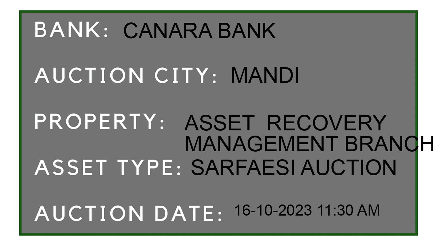 Auction Bank India - ID No: 186944 - Canara Bank Auction of Canara Bank auction for Residential House in mandi, Mandi