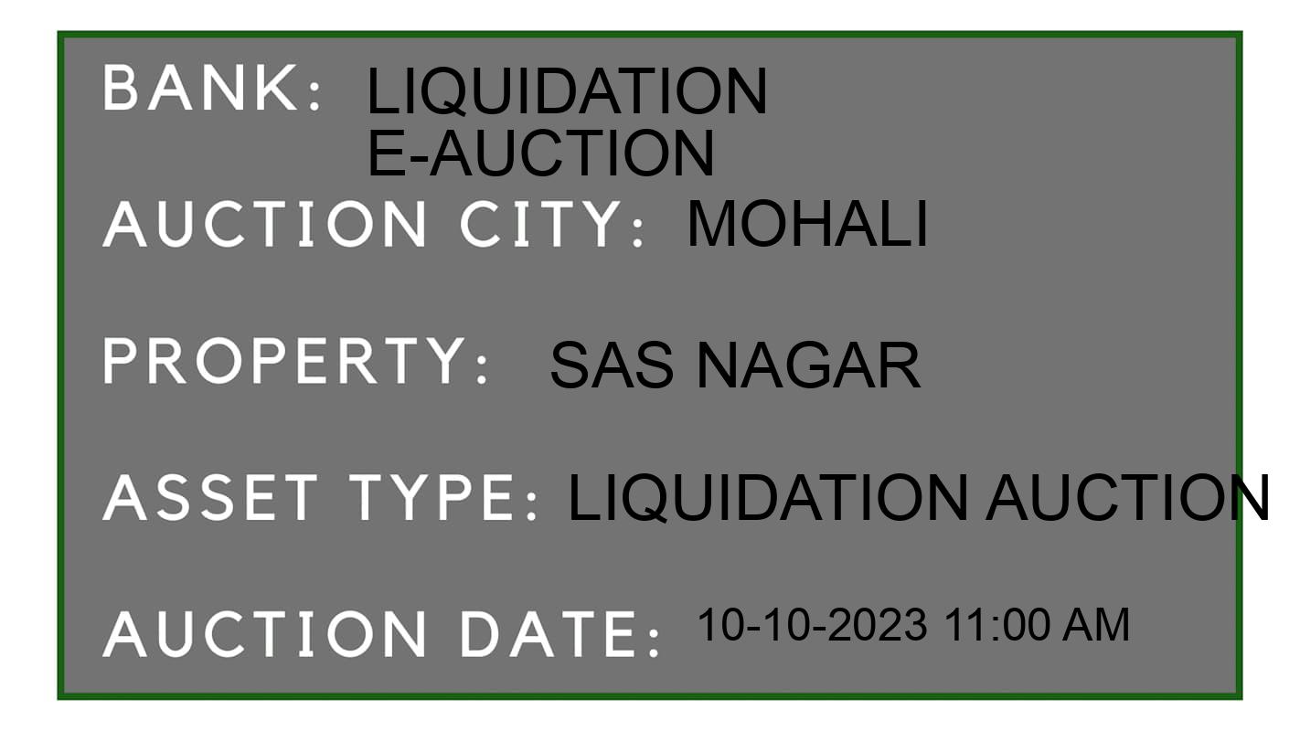 Auction Bank India - ID No: 187053 - Liquidation E-Auction Auction of Liquidation E-Auction auction for Commercial Office in Mohali, Mohali