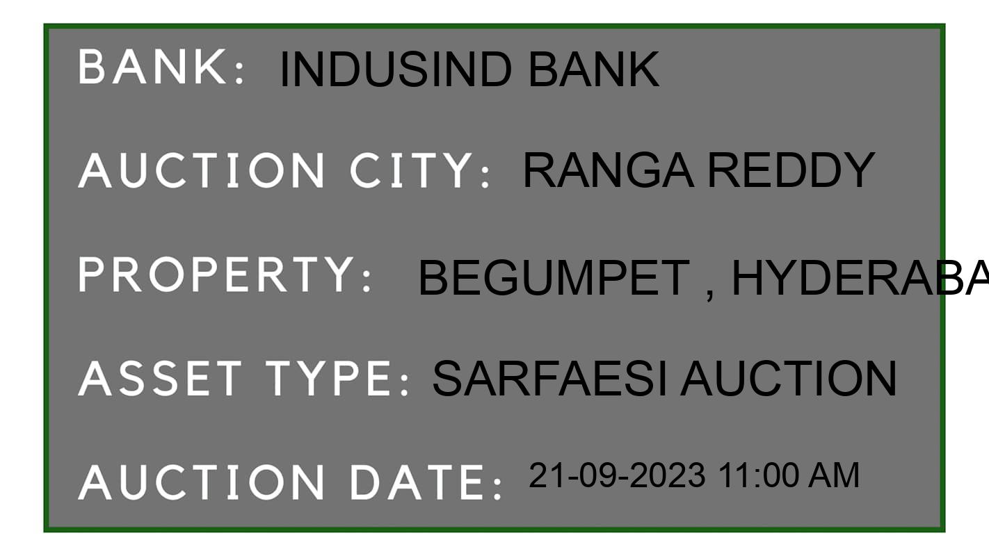Auction Bank India - ID No: 187114 - IndusInd Bank Auction of IndusInd Bank auction for Plot in Rajjendra Nagar, Ranga Reddy