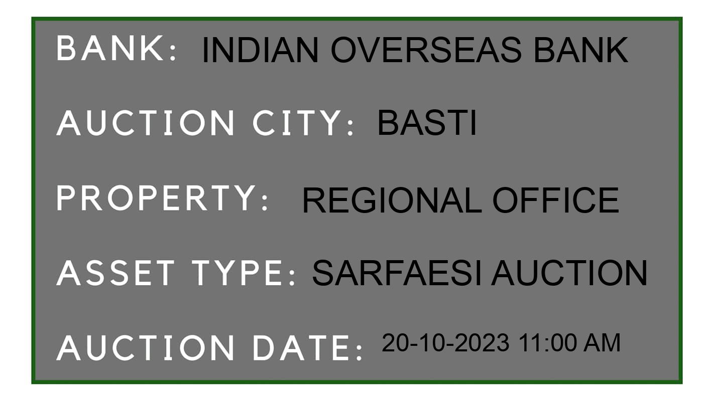 Auction Bank India - ID No: 187196 - Indian Overseas Bank Auction of Indian Overseas Bank auction for Land in Dwarika, Basti