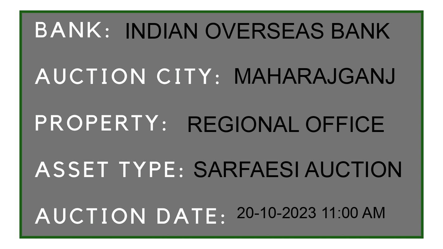 Auction Bank India - ID No: 187202 - Indian Overseas Bank Auction of Indian Overseas Bank auction for Residential Land And Building in Sadar, Maharajganj