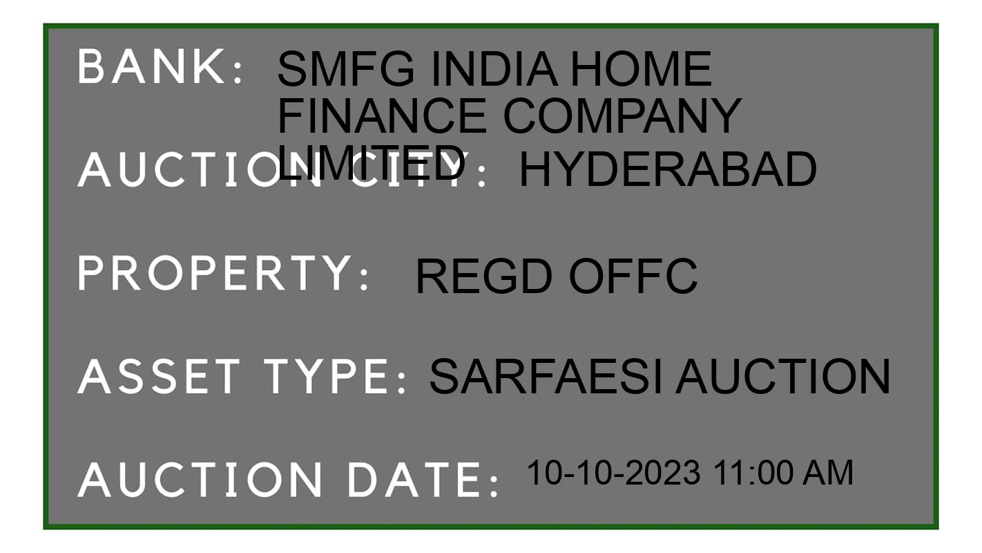 Auction Bank India - ID No: 187307 - SMFG India Home Finance Company Limited Auction of SMFG India Home Finance Company Limited auction for House in Malkajgiri, Hyderabad
