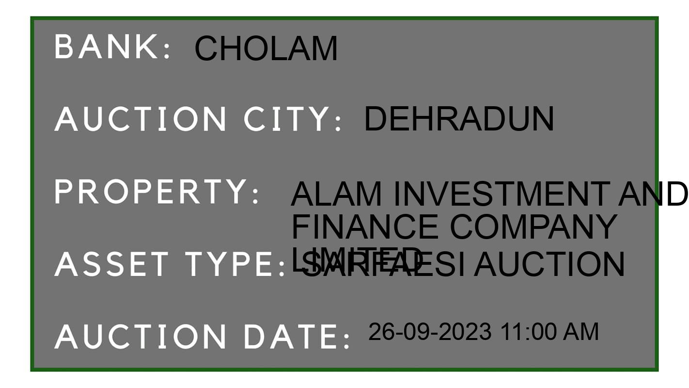 Auction Bank India - ID No: 187318 - Cholam Auction of Cholamandalam Investment And Finance Company Limited auction for Plot in Mohit Vihar, Dehradun