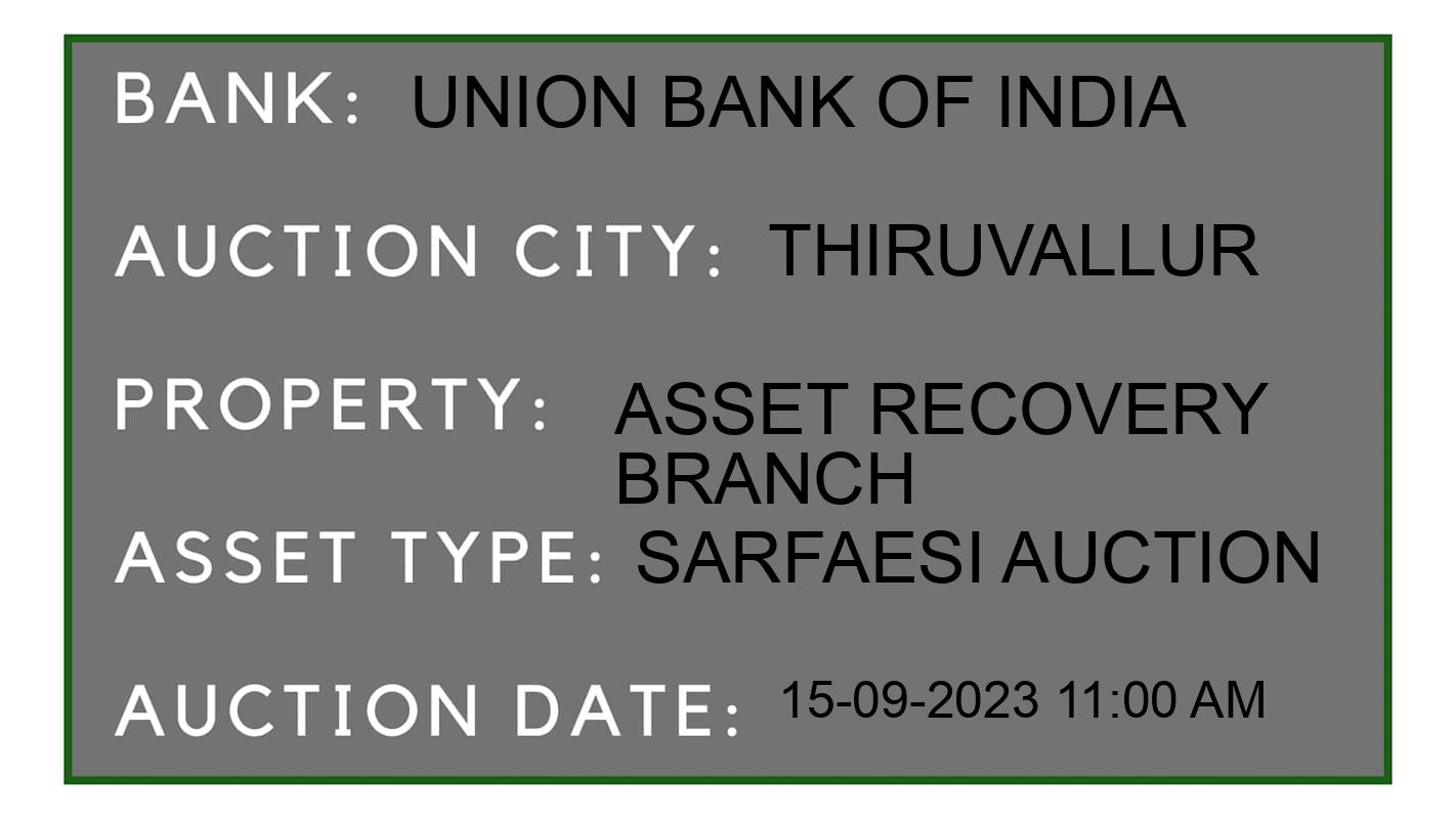 Auction Bank India - ID No: 187608 - Union Bank of India Auction of Union Bank of India auction for Residential Flat in Ponneri tal, Thiruvallur