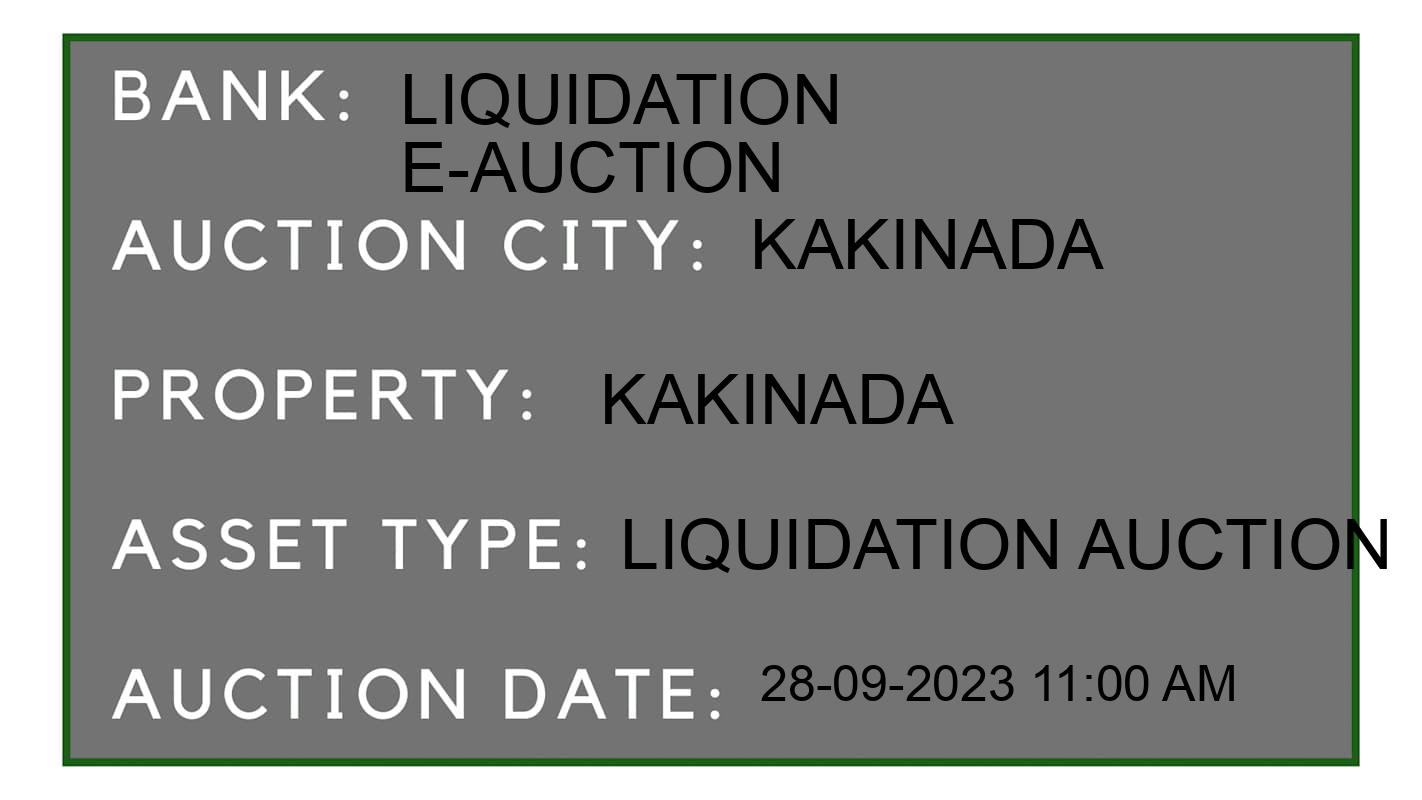 Auction Bank India - ID No: 187702 - Liquidation E-Auction Auction of Liquidation E-Auction auction for Plant & Machinery in Kakinada, Kakinada