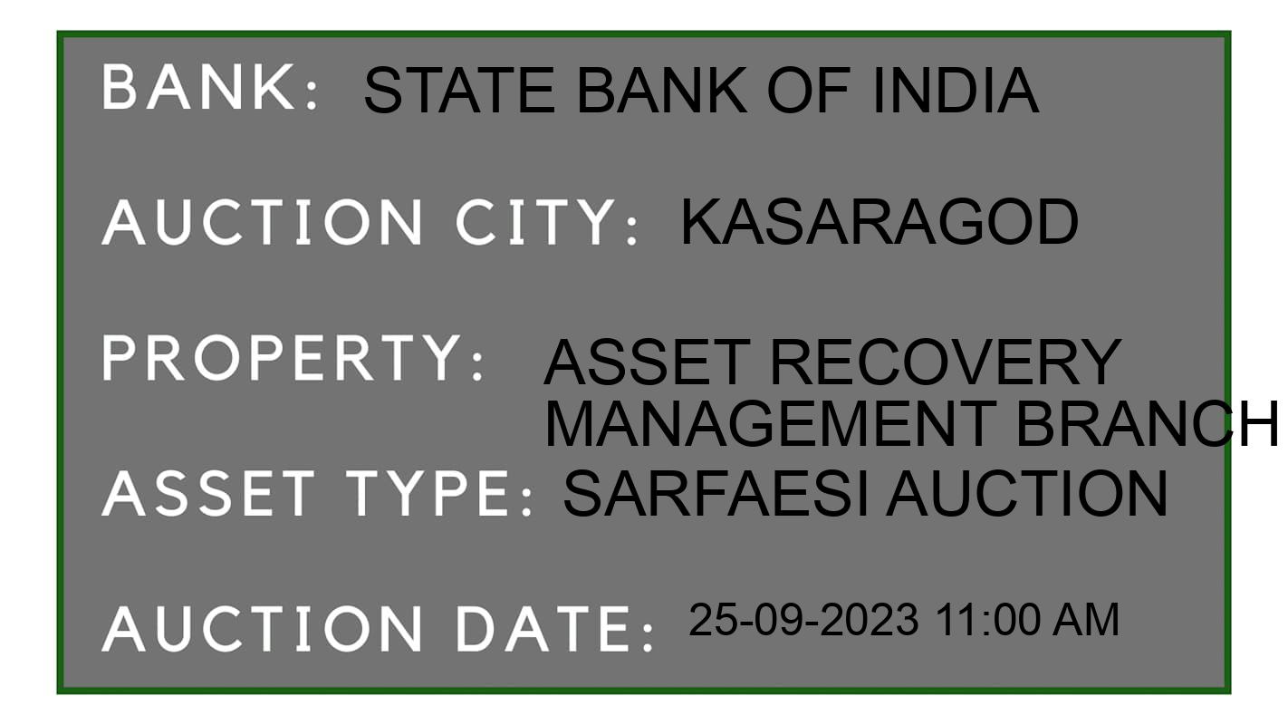 Auction Bank India - ID No: 187825 - State Bank of India Auction of State Bank of India auction for Plot in Hosdurg, Kasaragod