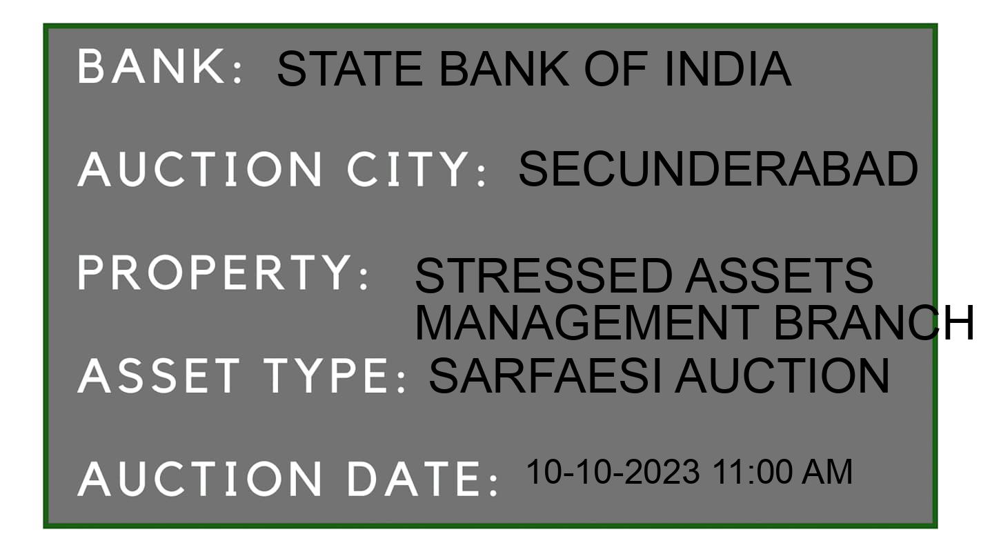 Auction Bank India - ID No: 187828 - State Bank of India Auction of State Bank of India auction for Commercial Office in Secunderabad, Secunderabad