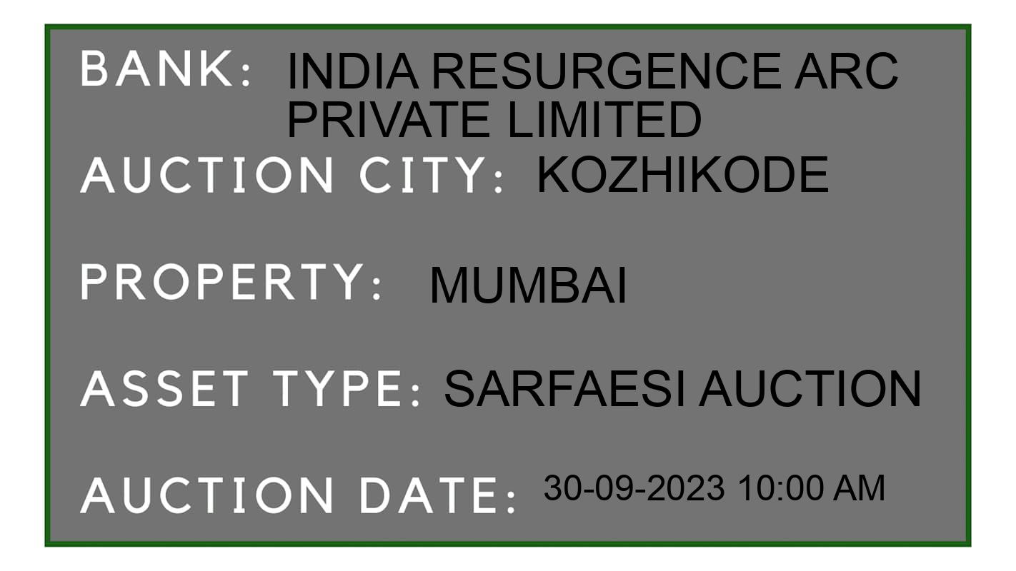 Auction Bank India - ID No: 187841 - India Resurgence ARC Private Limited Auction of India Resurgence ARC Private Limited auction for Plot in Kozhikode, Kozhikode