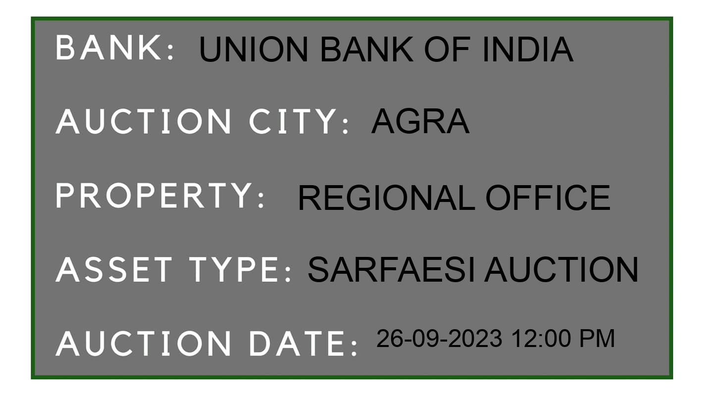 Auction Bank India - ID No: 187889 - Union Bank of India Auction of Union Bank of India auction for Residential House in Lohamandi, Agra