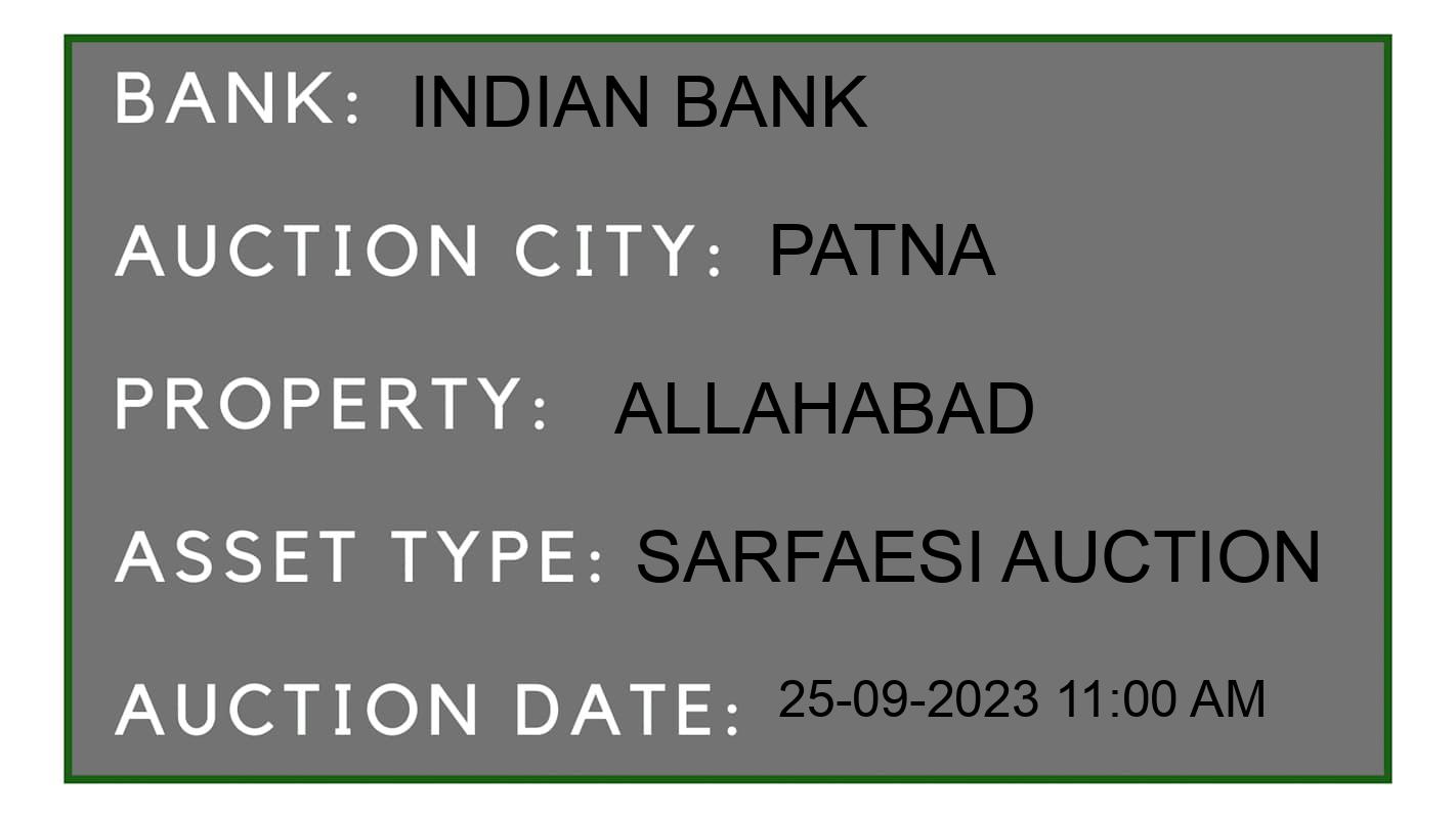 Auction Bank India - ID No: 187913 - Indian Bank Auction of Indian Bank auction for Land And Building in Pirbahore, Patna