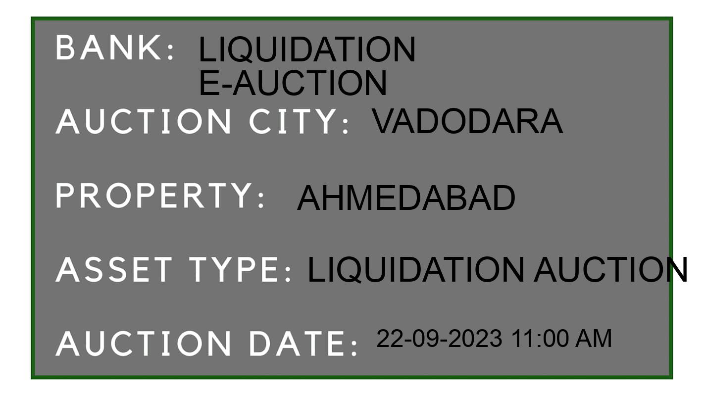 Auction Bank India - ID No: 187958 - Liquidation E-Auction Auction of Liquidation E-Auction auction for Commercial Office in Sayajigunj, Vadodara