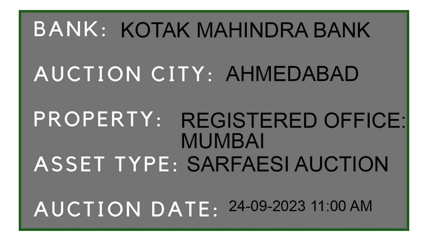 Auction Bank India - ID No: 188091 - Kotak Mahindra Bank Auction of Kotak Mahindra Bank auction for Vehicle Auction in Satellite, Ahmedabad