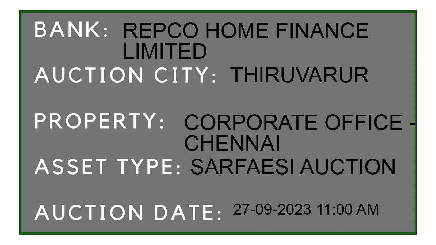 Auction Bank India - ID No: 188094 - Repco Home Finance Limited Auction of Repco Home Finance Limited auction for Land in Thiruvarur Taluk, Thiruvarur