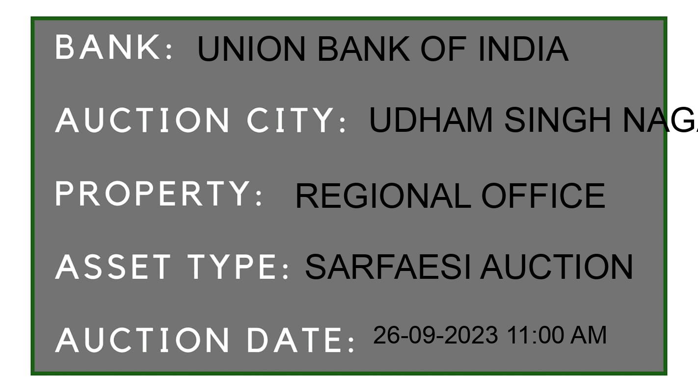 Auction Bank India - ID No: 188164 - Union Bank of India Auction of Union Bank of India auction for Plot in Kashipur, Udham Singh Nagar