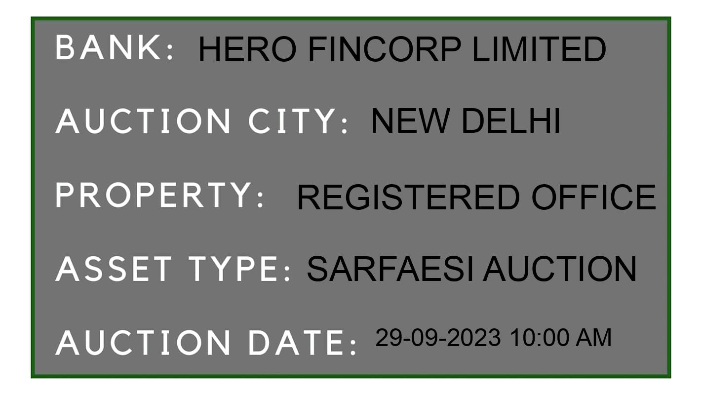 Auction Bank India - ID No: 188198 - Hero Fincorp Limited Auction of Hero Fincorp Limited auction for Others in Dwarka, New Delhi