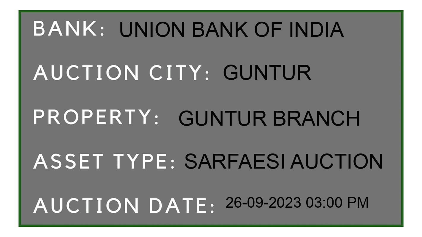Auction Bank India - ID No: 188228 - Union Bank of India Auction of Union Bank of India auction for Residential House in ponnuru, Guntur