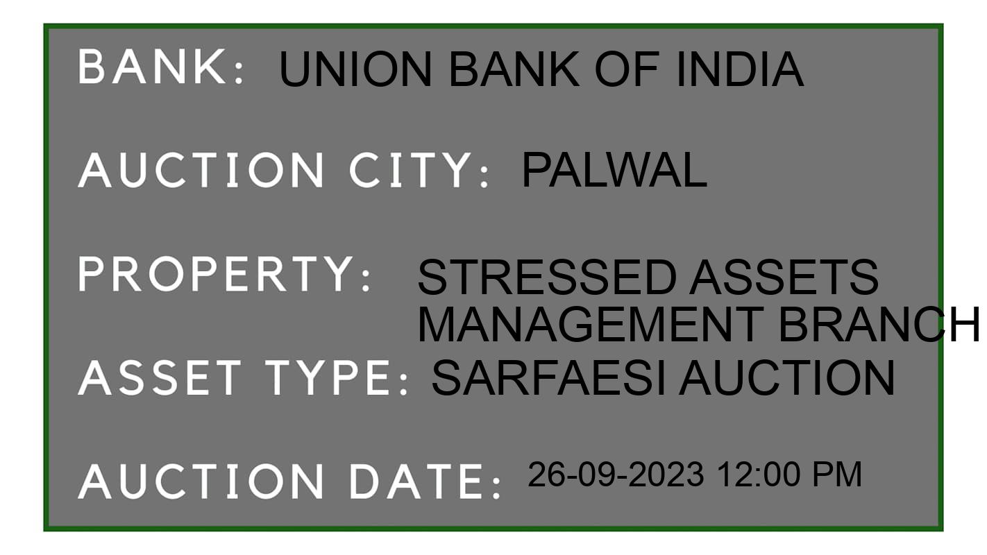 Auction Bank India - ID No: 188261 - Union Bank of India Auction of Union Bank of India auction for Land And Building in Hodal, Palwal