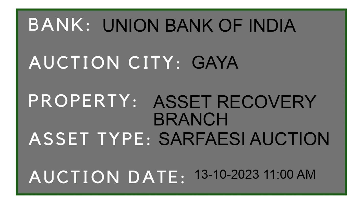Auction Bank India - ID No: 188304 - Union Bank of India Auction of Union Bank of India auction for Factory Land & Building in Gaya, Gaya