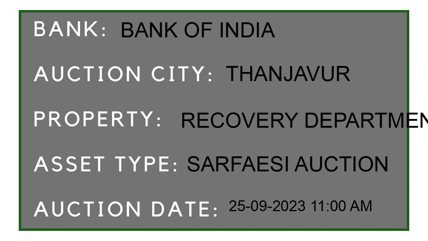 Auction Bank India - ID No: 188316 - Bank of India Auction of Bank of India auction for Land And Building in Thanjavur Taluk, Thanjavur