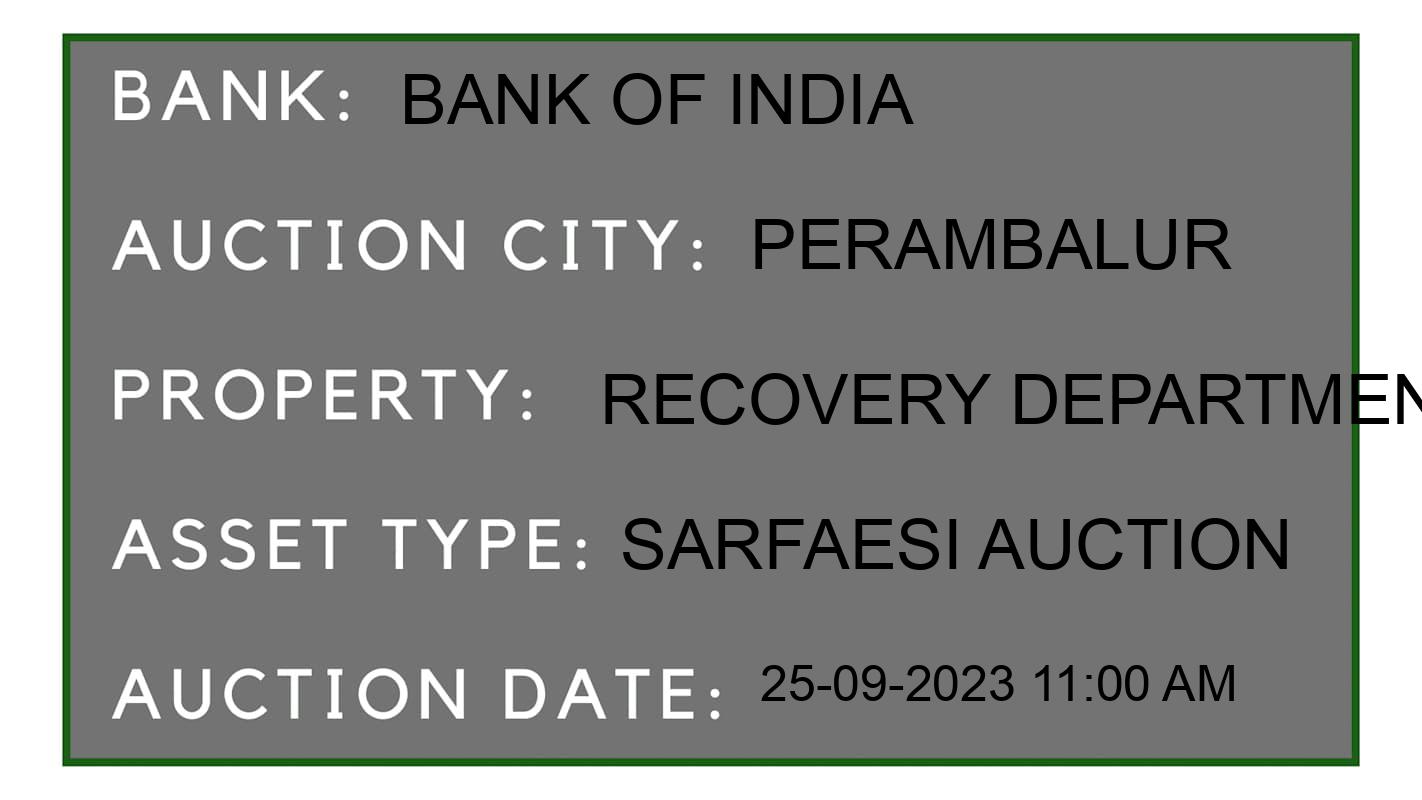 Auction Bank India - ID No: 188320 - Bank of India Auction of Bank of India auction for Land And Building in Ariyalur, Perambalur