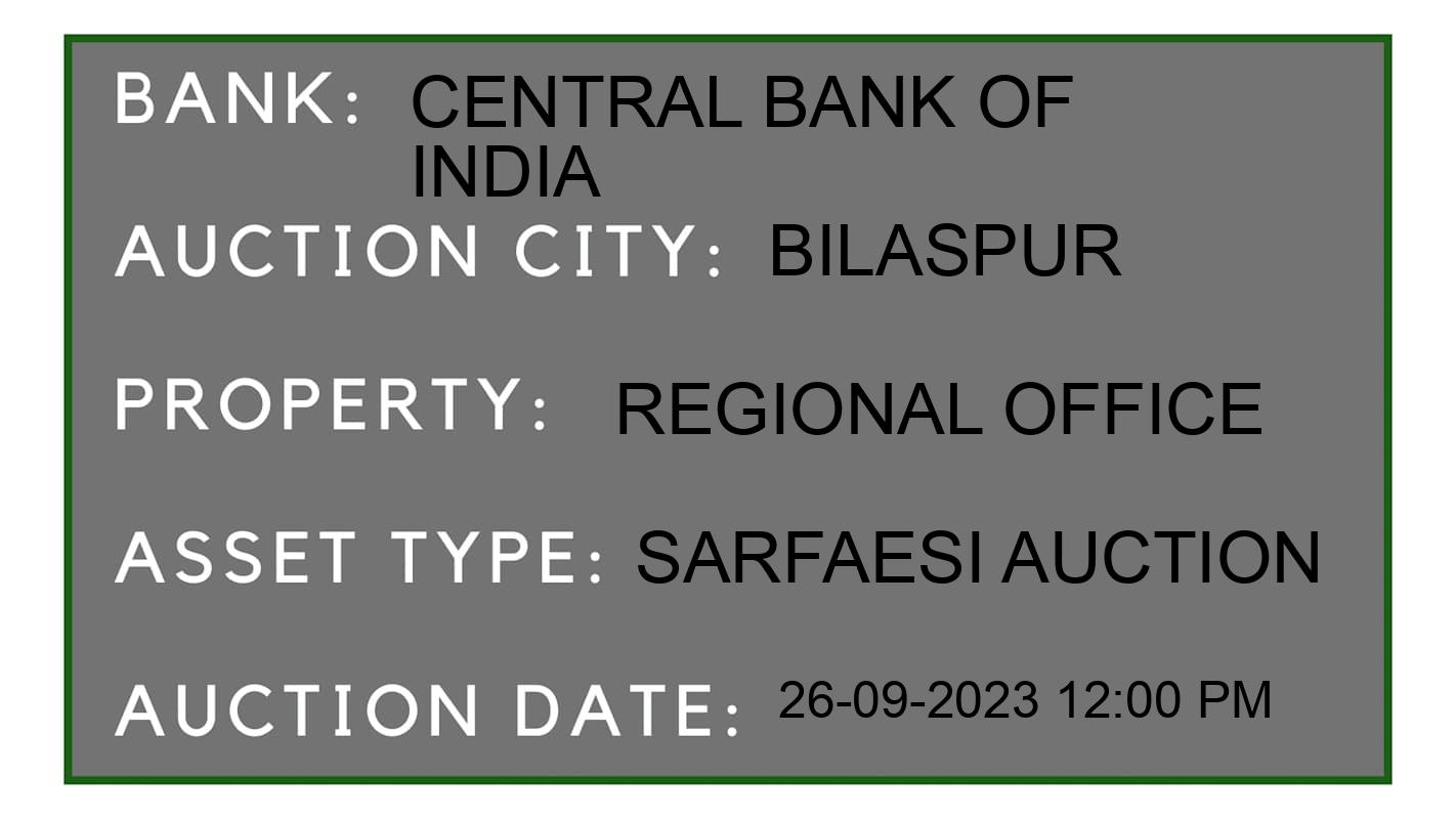 Auction Bank India - ID No: 188371 - Central Bank of India Auction of Central Bank of India auction for Plot in Bilaspur, Bilaspur